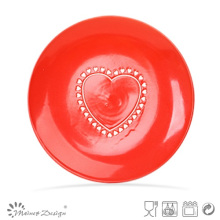 Rote Farbe mit Herzform Dessertteller